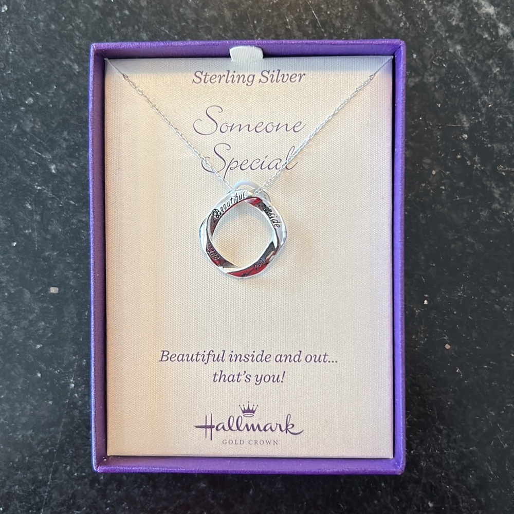 NWT - Sterling Silver “Beautiful Inside and Out” Hallmark Necklace